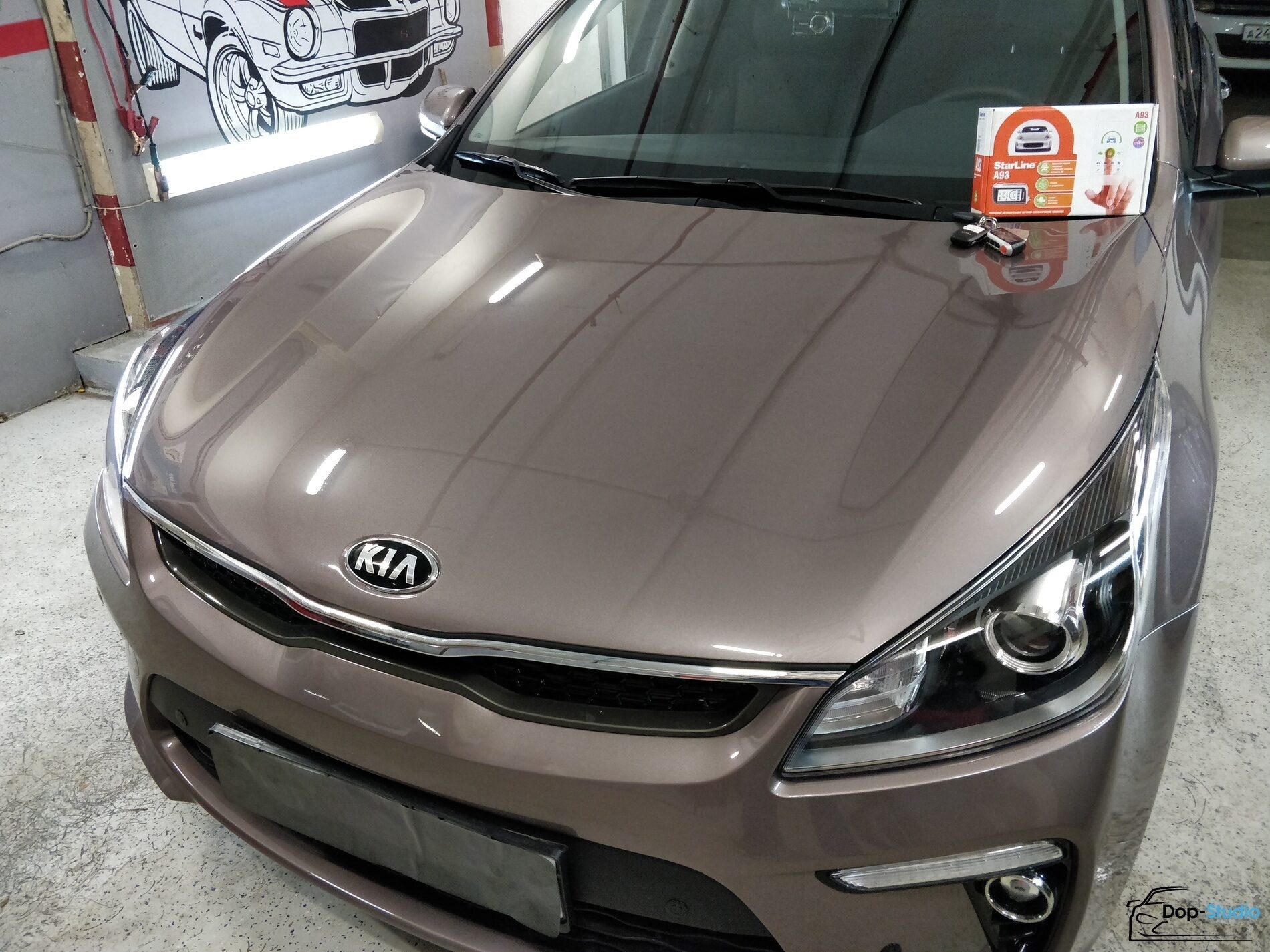 Установка автосигнализации Старлайн а 93 2can lin с реализацией автозапуска  KIA Rio