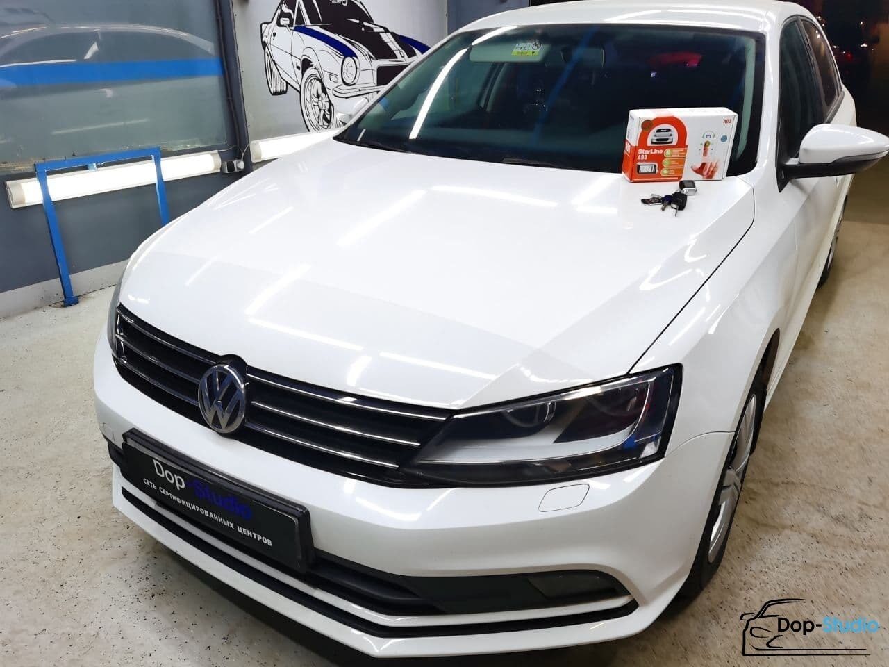 Установка сигнализации StarLine А93 2 кан 2 лин с автозапуском Volkswagen  Jetta